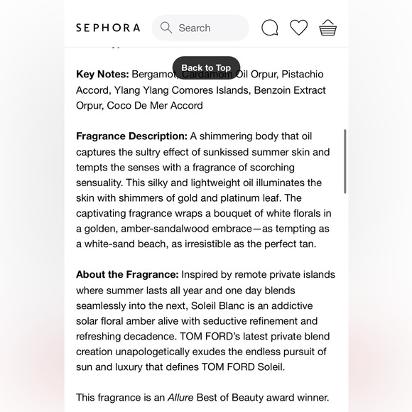 🩵 SOLD 🩵 TOM FORD Soleil Blanc Shimmering Body Oil ✨ + Fragrance 3.4fl oz Gold - Picture 6 of 10